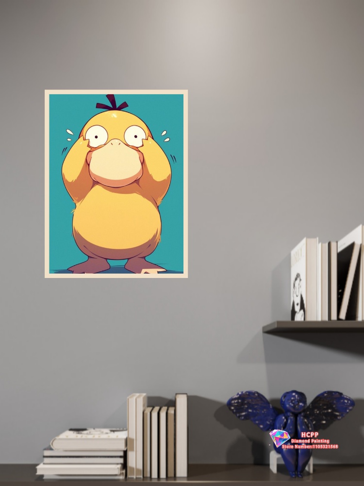 1pc frameless Psyduck Cartoon  - Resin Art Sticker ulasan dan harga