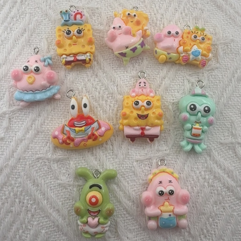 10pcs cartoon resin pendant, D - Resin Art Box ulasan dan harga