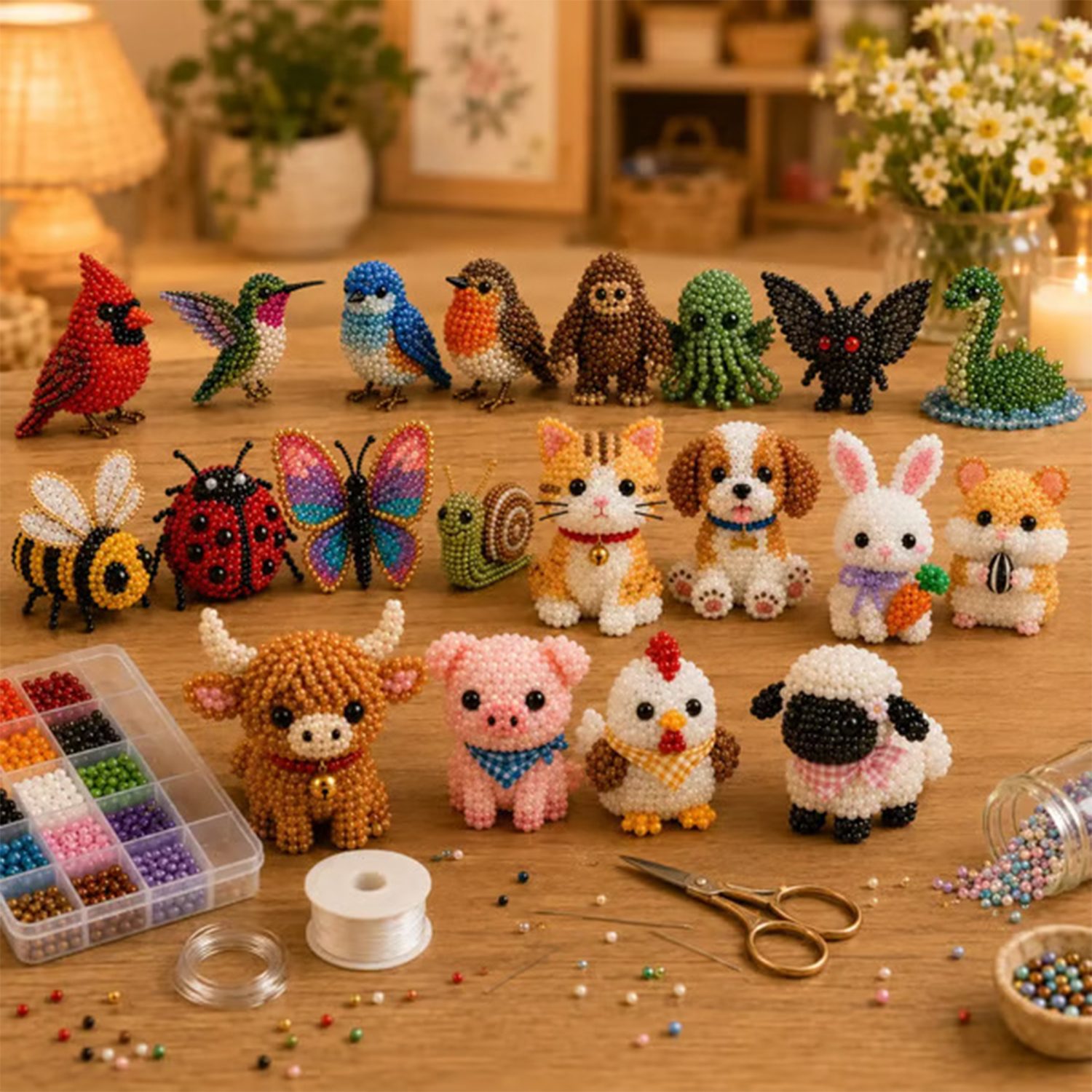 Mini 3D Beaded Animal Craft Ki - Resin Art Kits ulasan dan harga