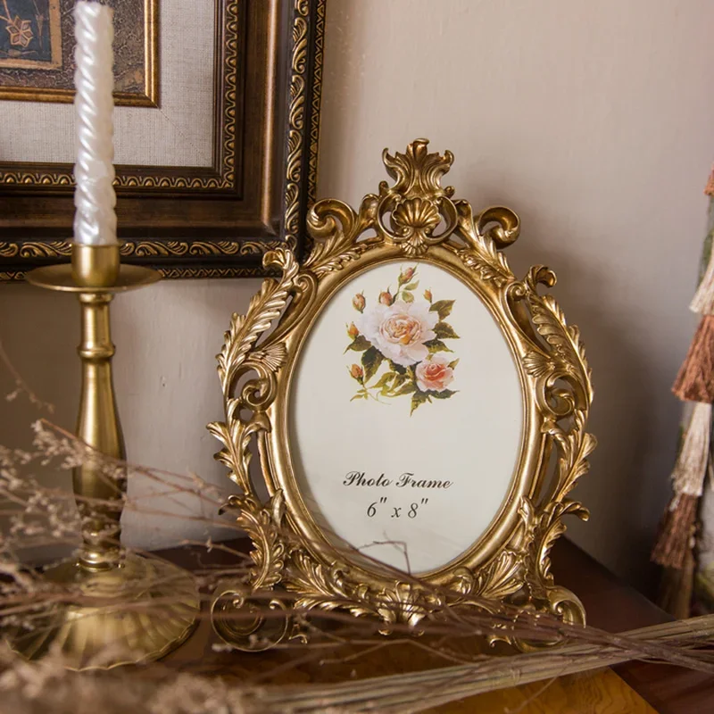 Retro Gold Oval Resin Photo Fr - Resin Art Wedding Gift ulasan dan harga