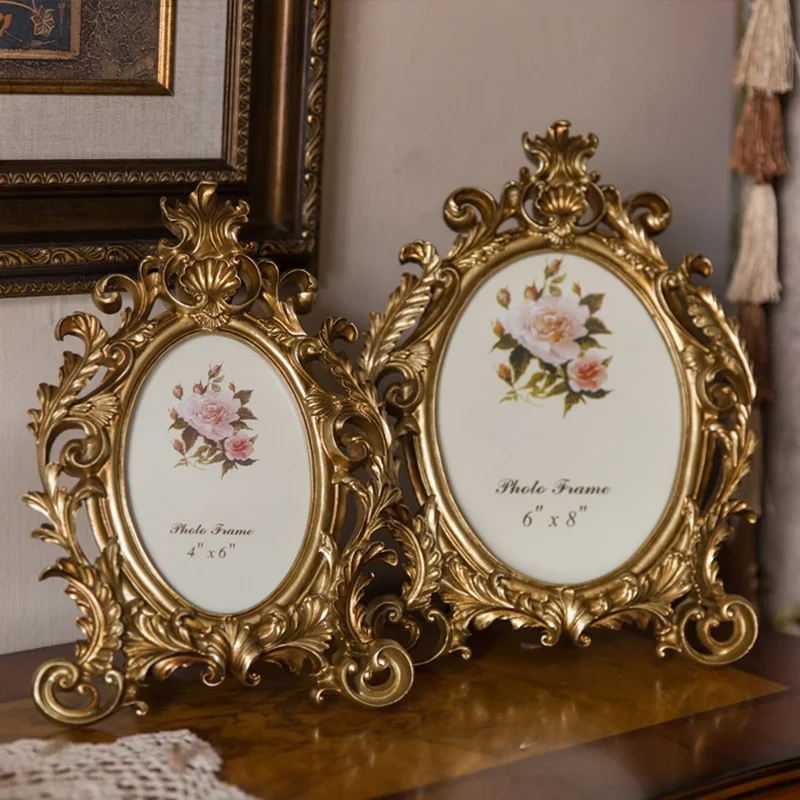 Retro Gold Oval Resin Photo Fr - Resin Art Wedding Gift ulasan dan harga