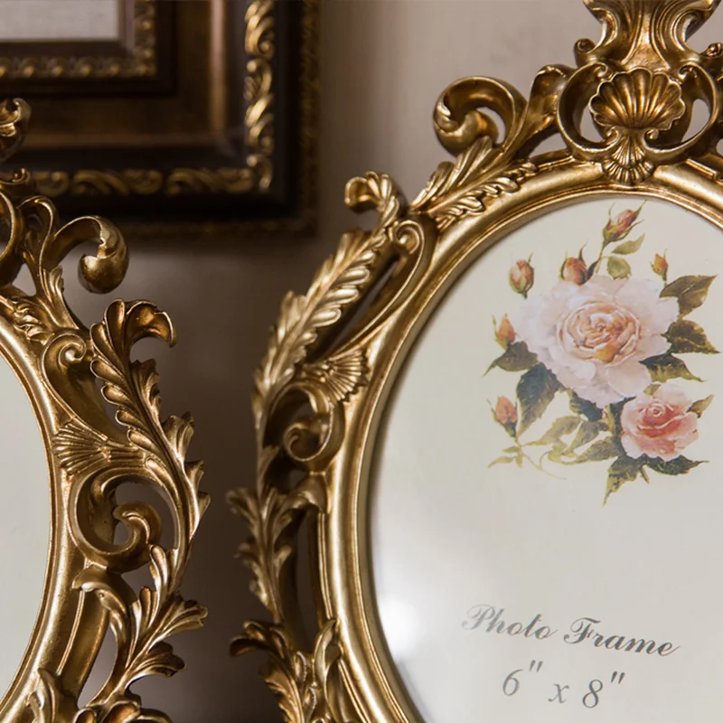 Retro Gold Oval Resin Photo Fr - Resin Art Wedding Gift ulasan dan harga