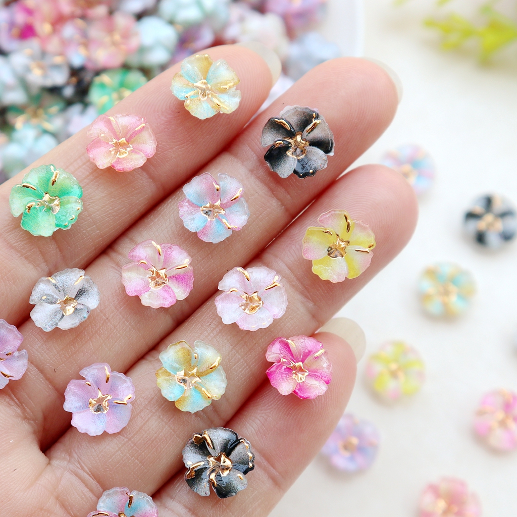30pcs Mini Resin Flower Caboch - Resin Art Phone Case ulasan dan harga