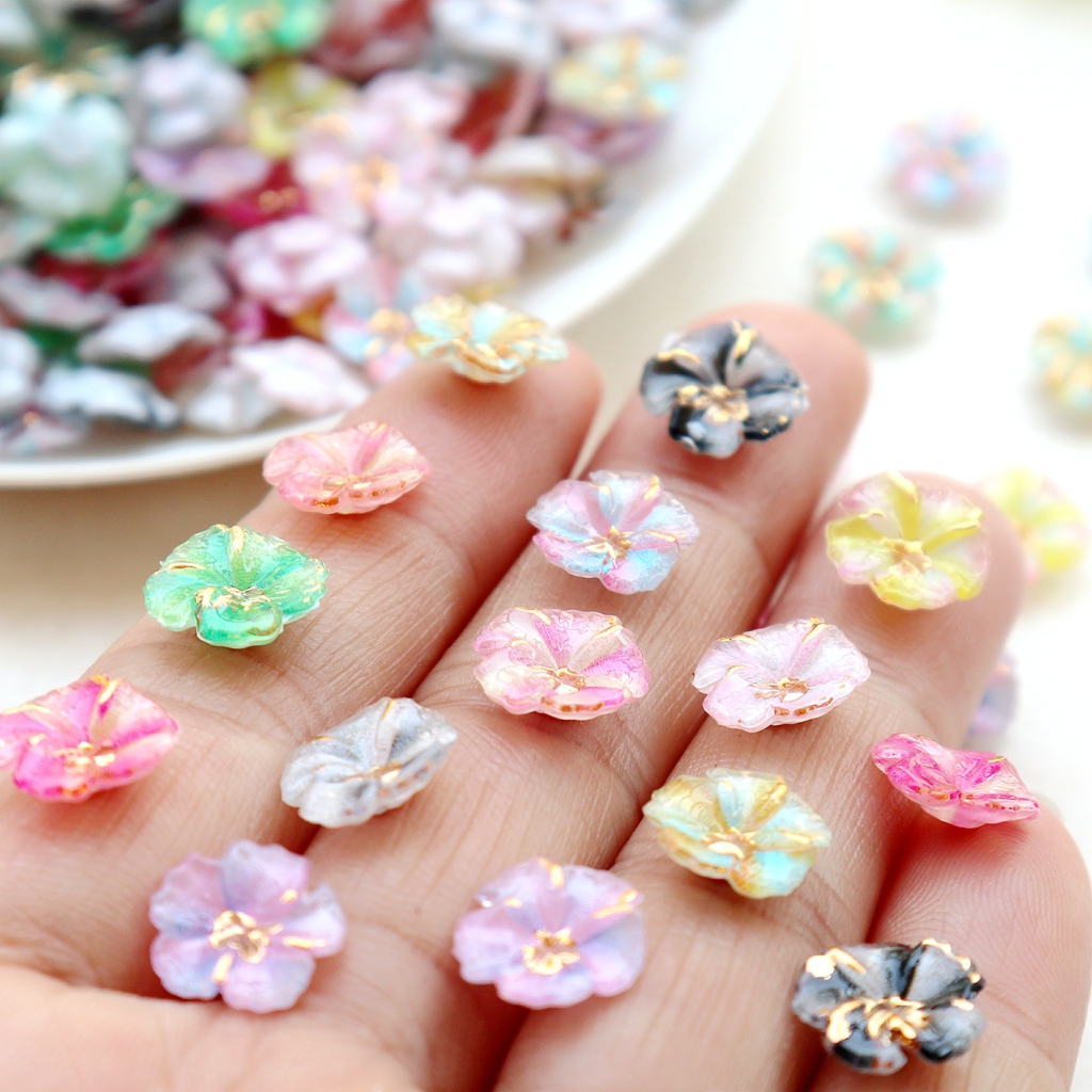 30pcs Mini Resin Flower Caboch - Resin Art Phone Case ulasan dan harga