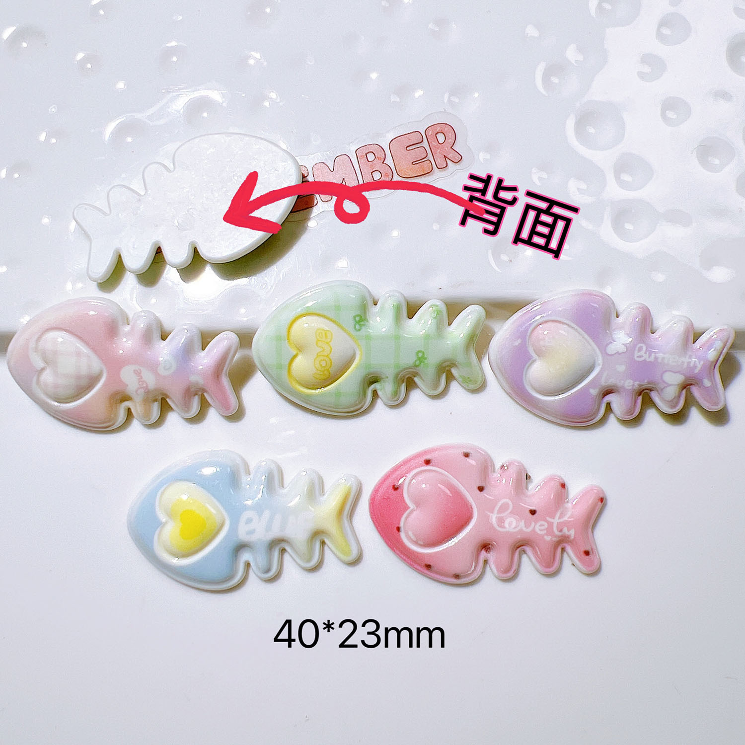 20Pcs Acrylic Fish Bones Plana - Resin Art Phone Case ulasan dan harga