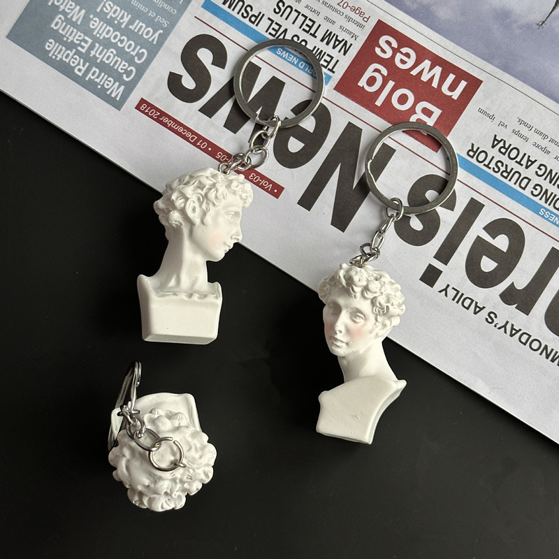 Mini Plaster Statue Key Chain, - Resin Art A Keychain ulasan dan harga
