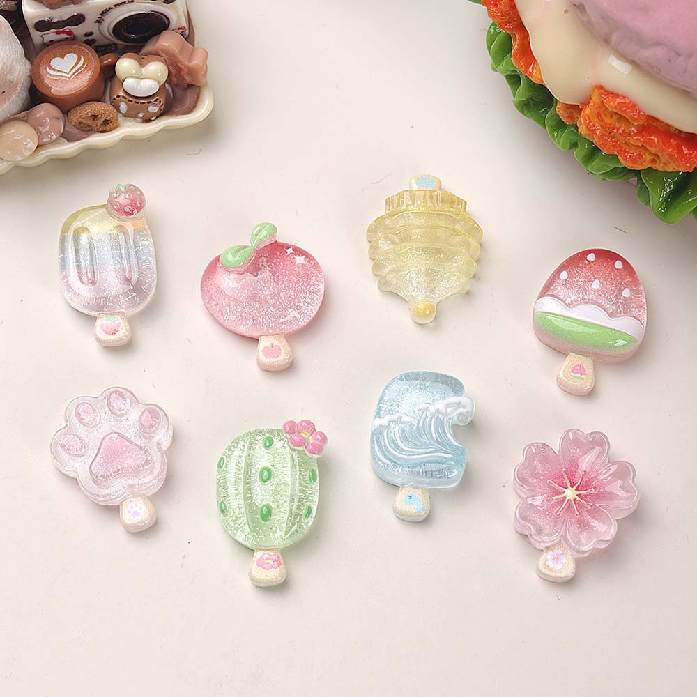 10pcs Kawaii Transparent Summe - Resin Art Phone Case ulasan dan harga