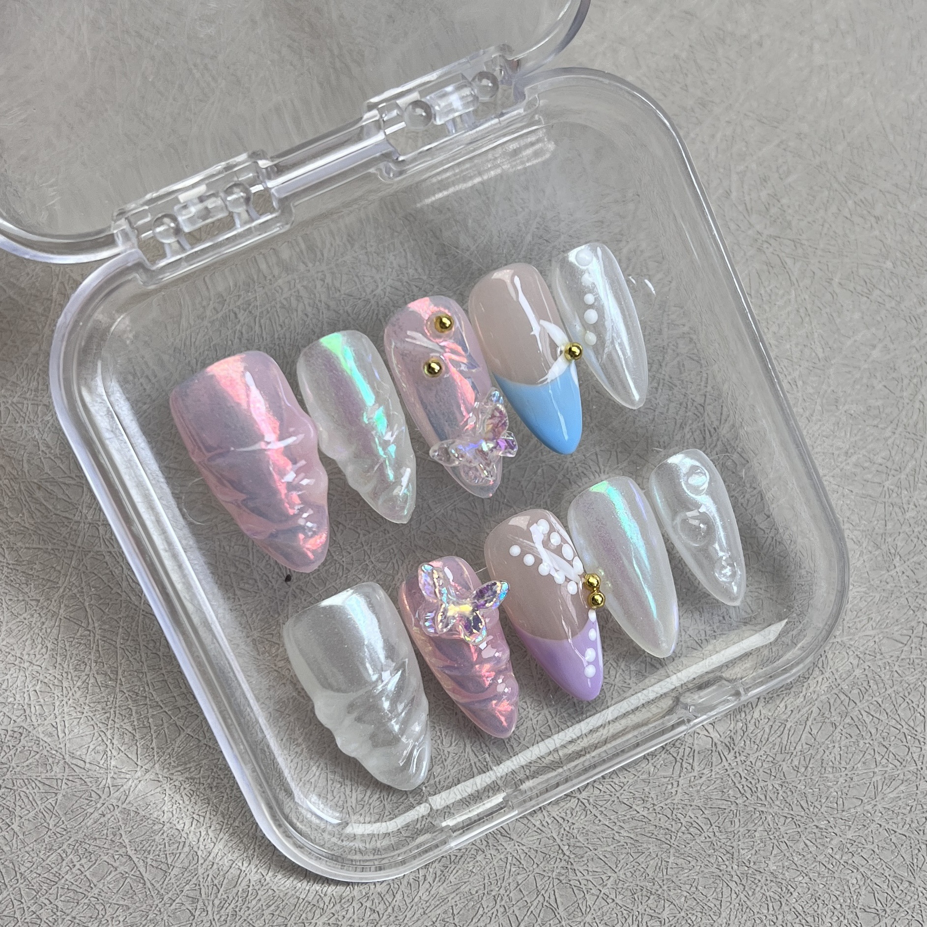 10pcs Handmade Press on Nails  - Resin Art Glitter ulasan dan harga