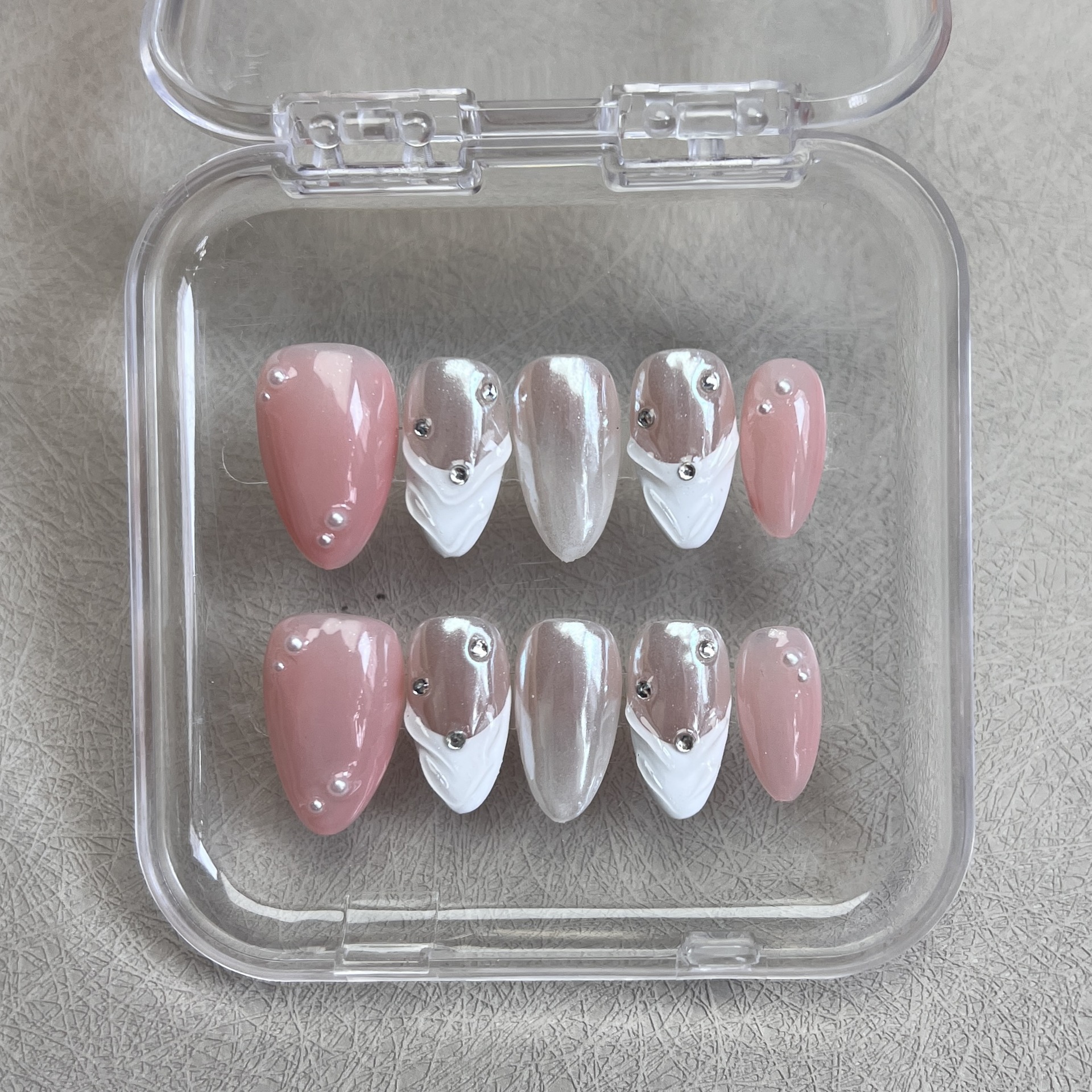 10pcs Handmade Press on Nails  - Resin Art Glitter ulasan dan harga