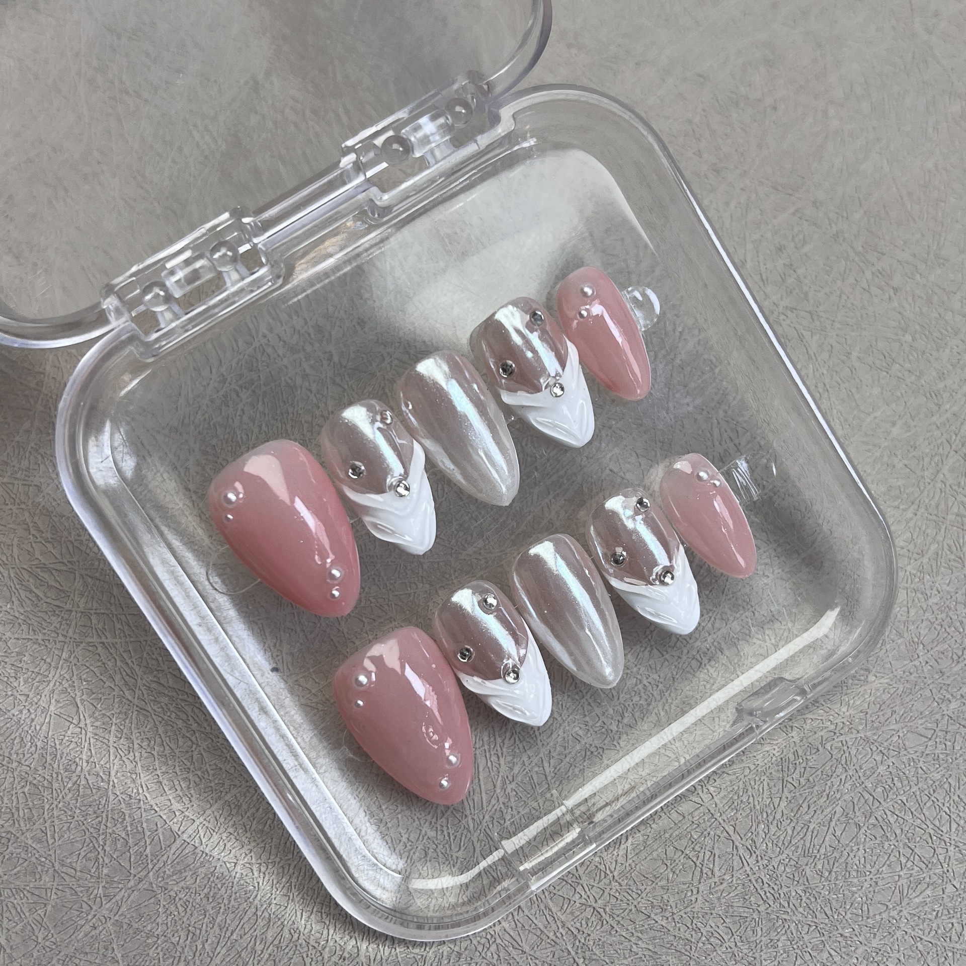 10pcs Handmade Press on Nails  - Resin Art Glitter ulasan dan harga